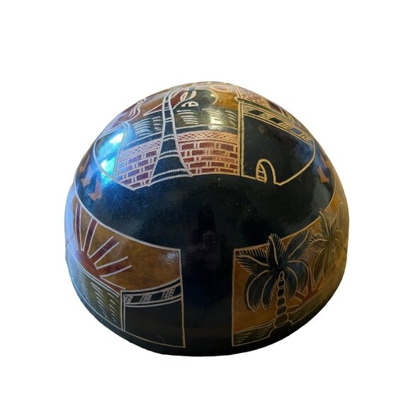 Coconut Shell Bowl souvenir from cartagenda de indias‎ 1964 Collectible VTG - Picture 3 of 4